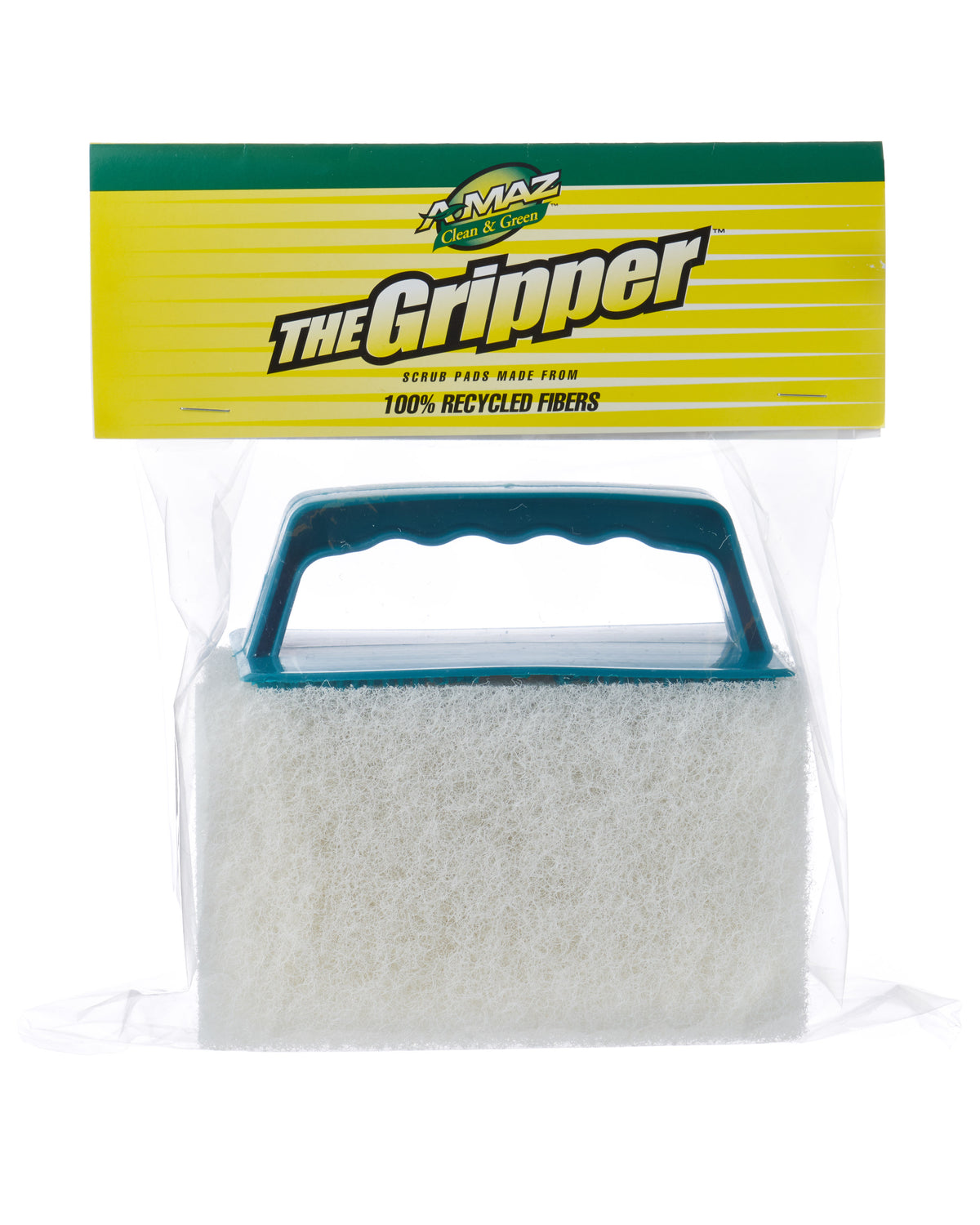 A-MAZ Gripper non-scratch scrub pad for glass and tile, made from recycled bottles