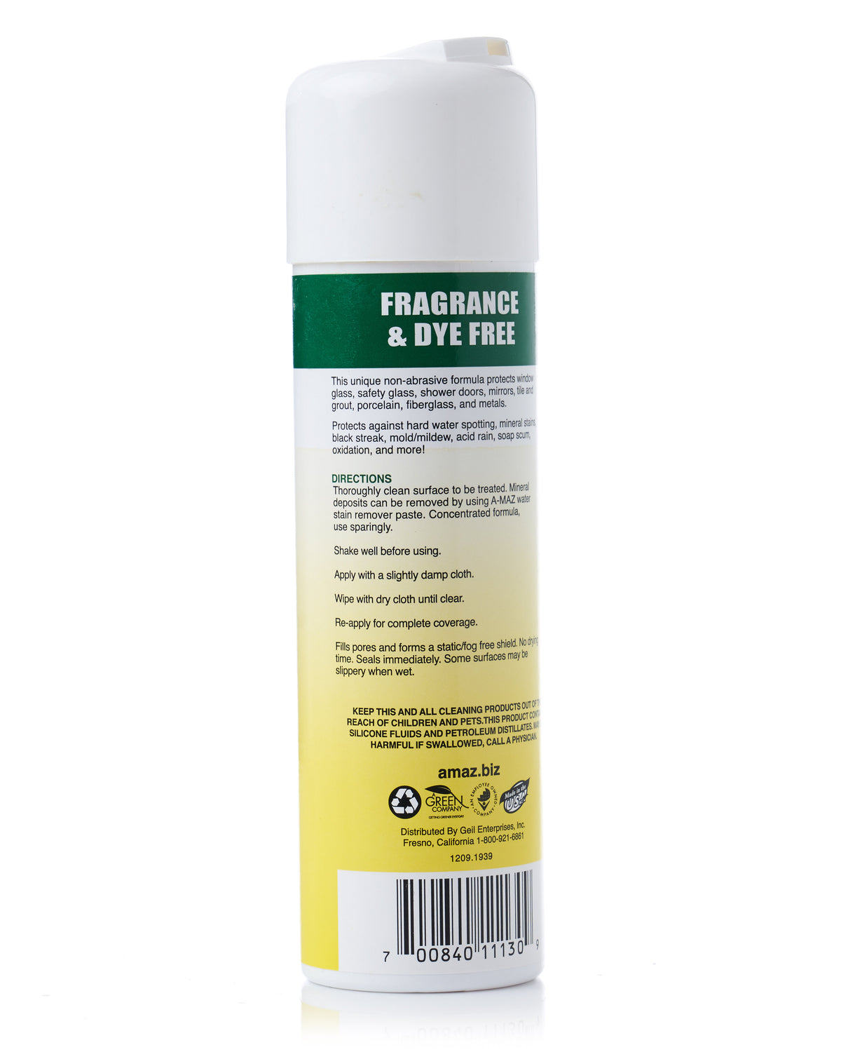 A-MAZ Ultra Gloss Sealant bottle, back label